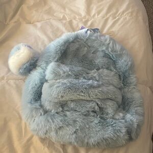 Claire's Soft Blue Fluffy Backpack